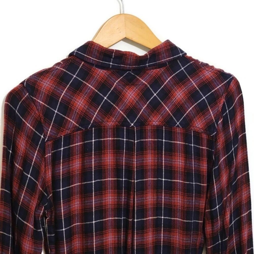 Rails Plaid Red Blue Hi Low Tunic Shirt Dress Long Sleeve Casual Chic Size S - Picture 9 of 15
